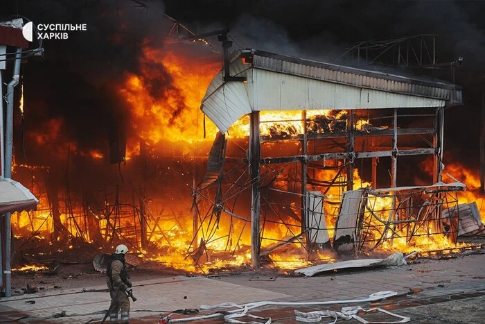 Fire at the largest market in Eastern Europe