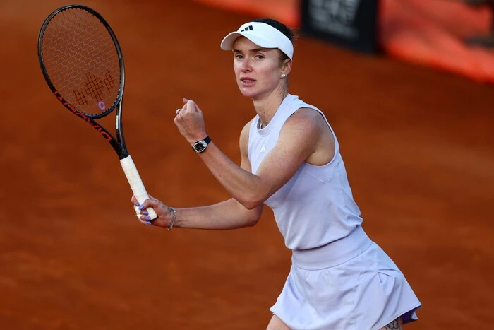 Svitolina on the tennis court in Rome