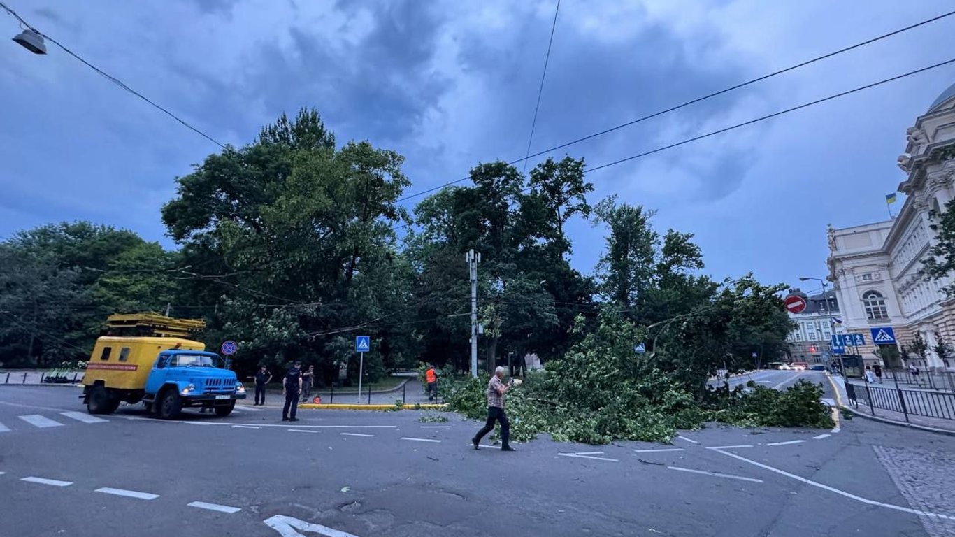 Heftiger Wind und starke Gewitter trafen Lwiw - Video